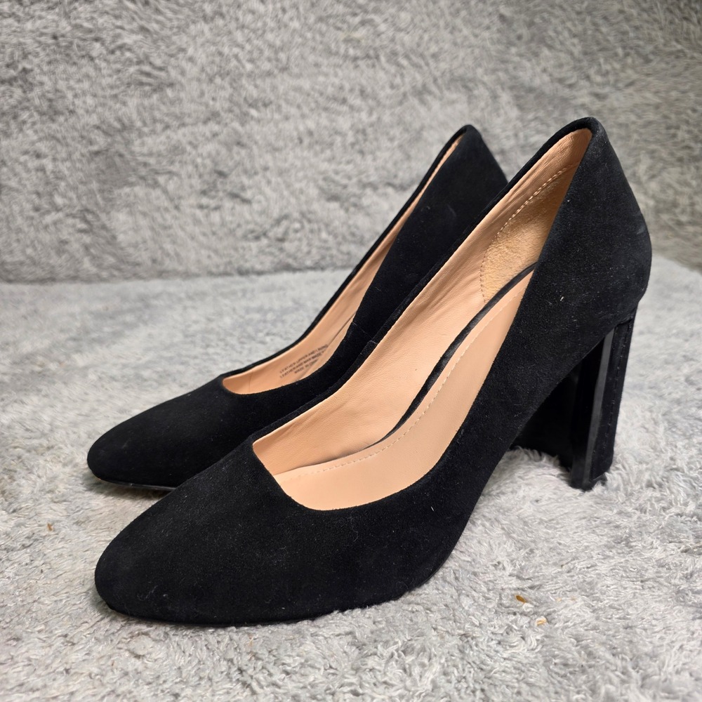 A.D. & Daughters Black Italian Suede Wrapped Heel Classic Pumps‎ Heels Women 7